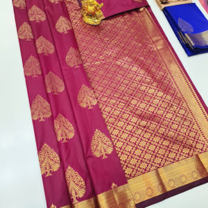 High Fancy Kanjivaram Silk Saree Mix Pink Color w/ Blouse