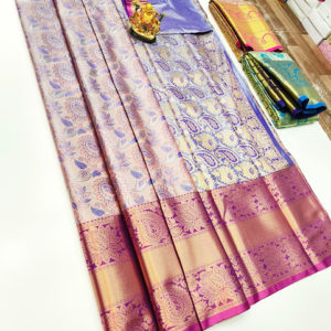 Kanchi Semi Silk Saree Lotus Color w/ Blouse