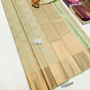 Latest Design Kanjivaram Pure Wedding Silk Saree Light Pista Color w/ Blouse