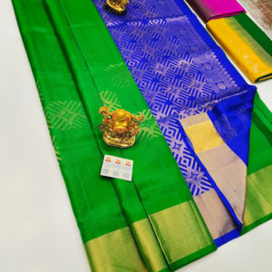 Trendy Design Pure Soft Silk Saree Green Color w/ Blouse