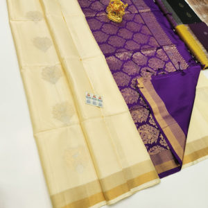 Pure Soft Silk Saree Off White Color w/ Blouse