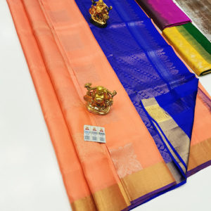 Unique Design Pure Soft Silk Saree Orange Color w/ Blouse