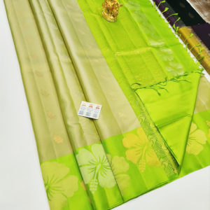 Pure Soft Silk Saree Pista Green Color w/ Blouse