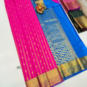 High Fancy Kanjivaram Silk Saree Mix Pink Color w/ Blouse