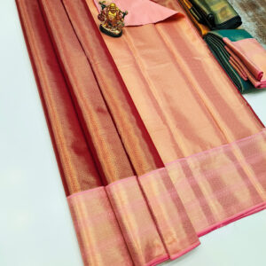 New Design Kanchi Semi Silk Saree Brown Color w/ Blouse