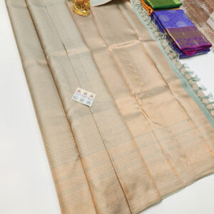Kanjivaram Pure Wedding Silk Saree Copper Color w/ Blouse
