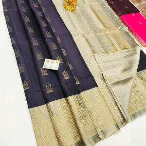 Unique Design Pure Soft Silk Saree Black Color w/ Blouse