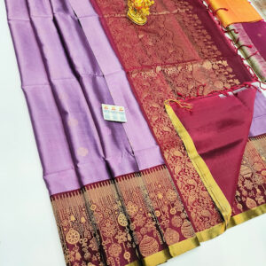 Trendy Design Pure Soft Silk Saree Violet Color w/ Blouse