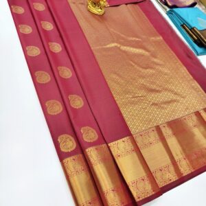 High Fancy Kanjivaram Silk Saree Mix Red Color w/ Blouse