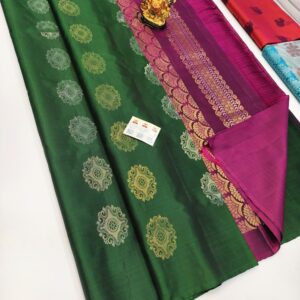 Latest Design Pure Soft Silk Saree Green Color w/ Blouse