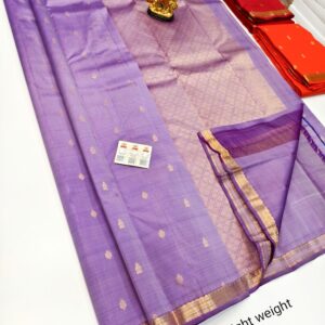 Pure Soft Silk Saree Violet Color w/ Blouse