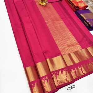 Beautiful Design K.M.D Soft 75% Pure Silk Saree Pink Color w/ Blouse