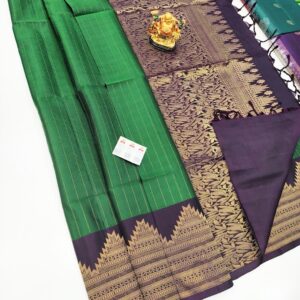 Latest Design Pure Soft Silk Saree Green Color w/ Blouse