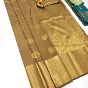 High Fancy Kanjivaram Silk Saree Mix Honey Color w/ Blouse