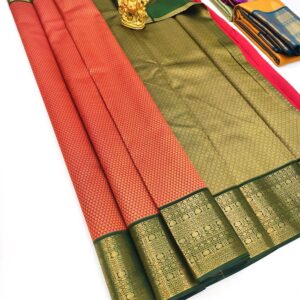 Kanchi Semi Silk Saree Red Color w/ Blouse
