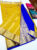 Beautiful Design Butta Mphoss Saree Yellow w/ Indigo Blue Color