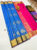 High Fancy Kanjivaram Silk Saree Mix Blue Color w/ Blouse