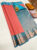 High Fancy Kanjivaram Silk Saree Mix Peach and Sky Blue Color w/ Blouse