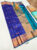 K.M.D Soft 75% Pure Silk Saree Blue Color w/ Blouse