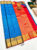 K.M.D Soft 75% Pure Silk Saree Blue Color w/ Blouse
