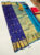 Trendy Design K.M.D Soft 75% Pure Silk Saree Ink Blue Color w/ Blouse