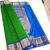 Kanchi Korvai Pure Silk Saree Mango Design (Candy Red (Blue Border) / Cerulean Blue (Pink Border) / Green (Navy Blue))