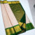 Elephant Design Kanchi Korvai Pure Silk Saree (Off White (Green Border) / Pink(Green Border) / Parrot Green (Pink Border))