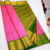 Flower Design Kanchi Korvai Pure Silk Saree Rose w/ Pear Green Color