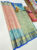 Kanchi Semi Silk Saree Peach and Blue Color w/ Blouse