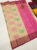 Off White and Pink Color Flower Design Kanjivaram Semi Silk Saree w/ Blouse