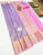 Beautiful Floral Design Kanjivaram Pure Wedding Silk Saree Lavender Color w/ Blouse