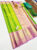 Latest Mango Design Kanjivaram Pure Wedding Silk Saree Parrot Green Color w/ Blouse