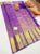 Trendy Design Kanjivaram Pure Wedding Silk Saree Purple Color w/ Blouse
