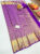 Diomond Design Kanjivaram Pure Wedding Silk Saree Purple Color w/ Blouse