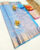 Kanjivaram Pure Wedding Silk Saree Sky Blue Color w/ Blouse