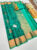 Latest Design Kanjivaram Pure Wedding Silk Saree Teal Green Color w/ Blouse