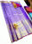 Trendy Flower Design Kanjivaram Pure Wedding Silk Saree Violet Color w/ Blouse