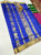 New Trendy Design Plain Mphoss Saree Art Silk Ink Blue Color w/ Blouse