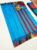 Different Border Plain Mphoss. Saree Art Silk Sky Blue Color w/ Blouse