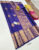 Latest Design Pure Kanjivaram Fancy Silk Saree Blue Color w/ Blouse