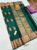 Copper Zari Work Pure Kanjivaram Fancy Silk Saree Bottle Green Color