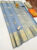 Pure Kanjivaram Fancy Silk Saree Gray Color w/ Blouse