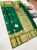 Traditional Design Pure Kanjivaram Fancy Silk Saree Green Color w/ Blouse
