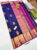 Beautiful Design Pure Kanjivaram Fancy Silk Saree Ink Blue Color w/ Blouse