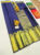 Sunflower and Peacock Design Pure Kanjivaram Fancy Silk Saree Ink Blue Color w/ Blouse