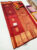 Beautiful Design Pure Kanjivaram Fancy Silk Saree Kumkum Red Color w/ Blouse