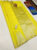 Temple Border Pure Kanjivaram Fancy Silk Saree Lemon Yellow Color w/ Blouse