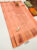 Pure Kanjivaram Fancy Silk Saree Light Peach Color w/ Blouse