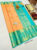 Latest Design Pure Kanjivaram Fancy Silk Saree Orange Color w/ Blouse