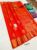 Latest Design Pure Kanjivaram Fancy Silk Saree Orange Color w/ Blouse